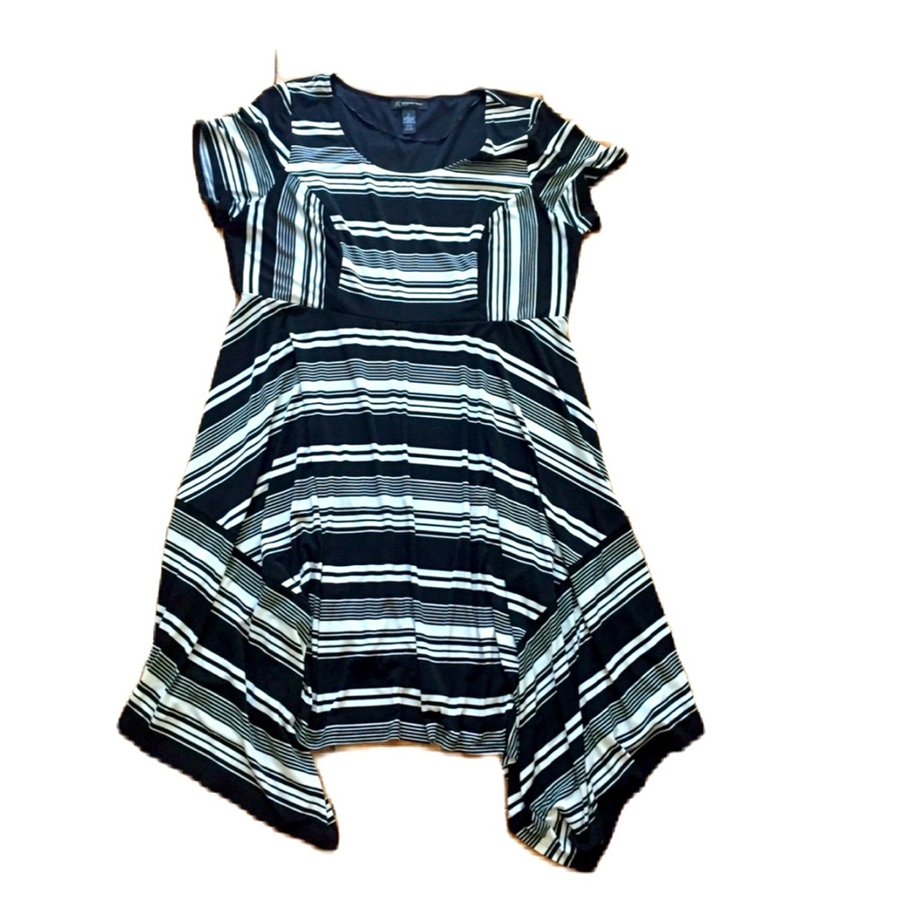 INC. Black/White Handkerchief Dress